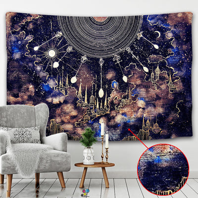 Fluorescent Skull Print Tapestry